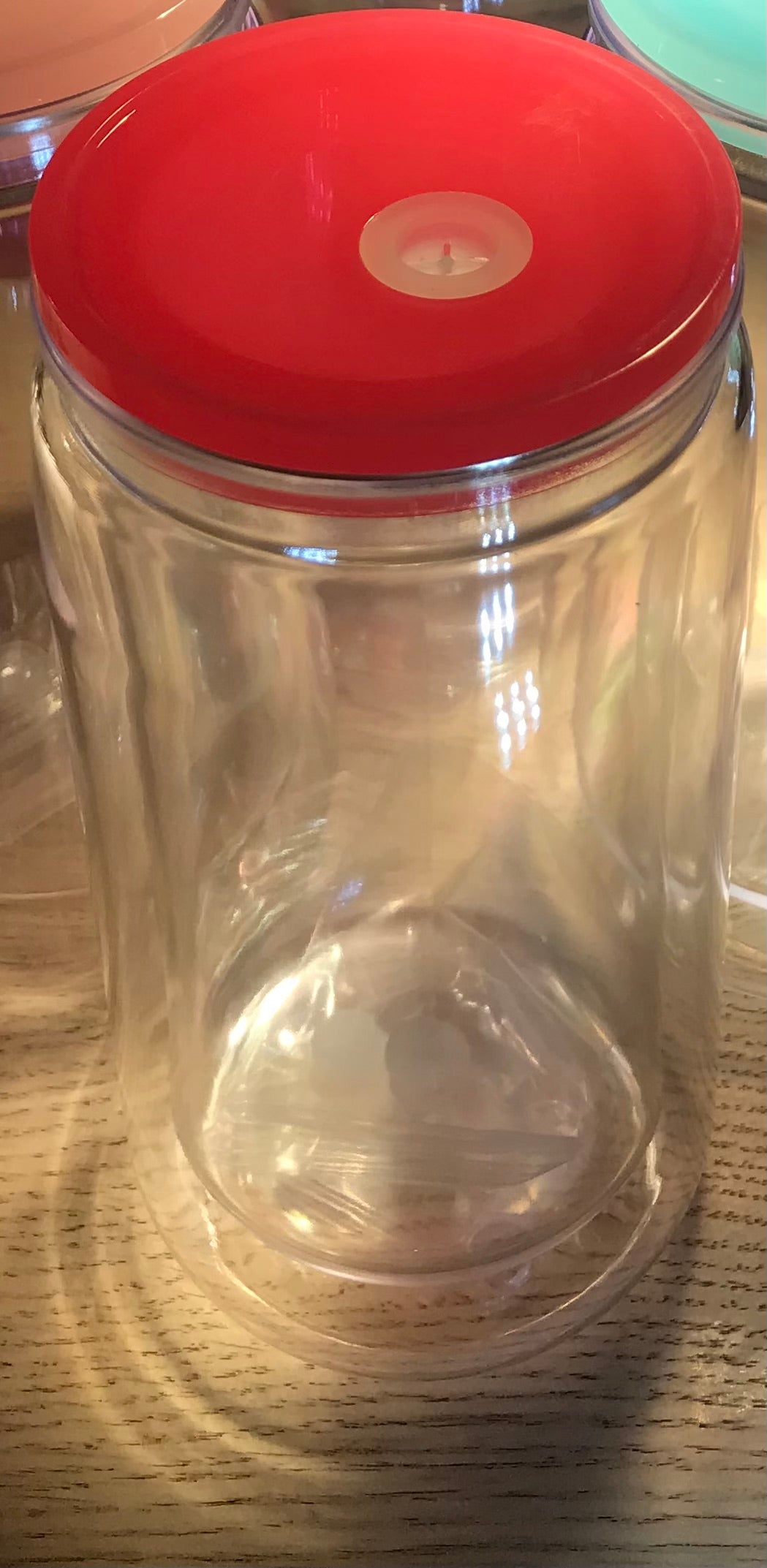 16 oz Acrylic Snowglobe w colorful lid and straw