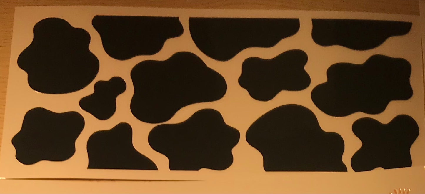 Black cow print Decal wrap