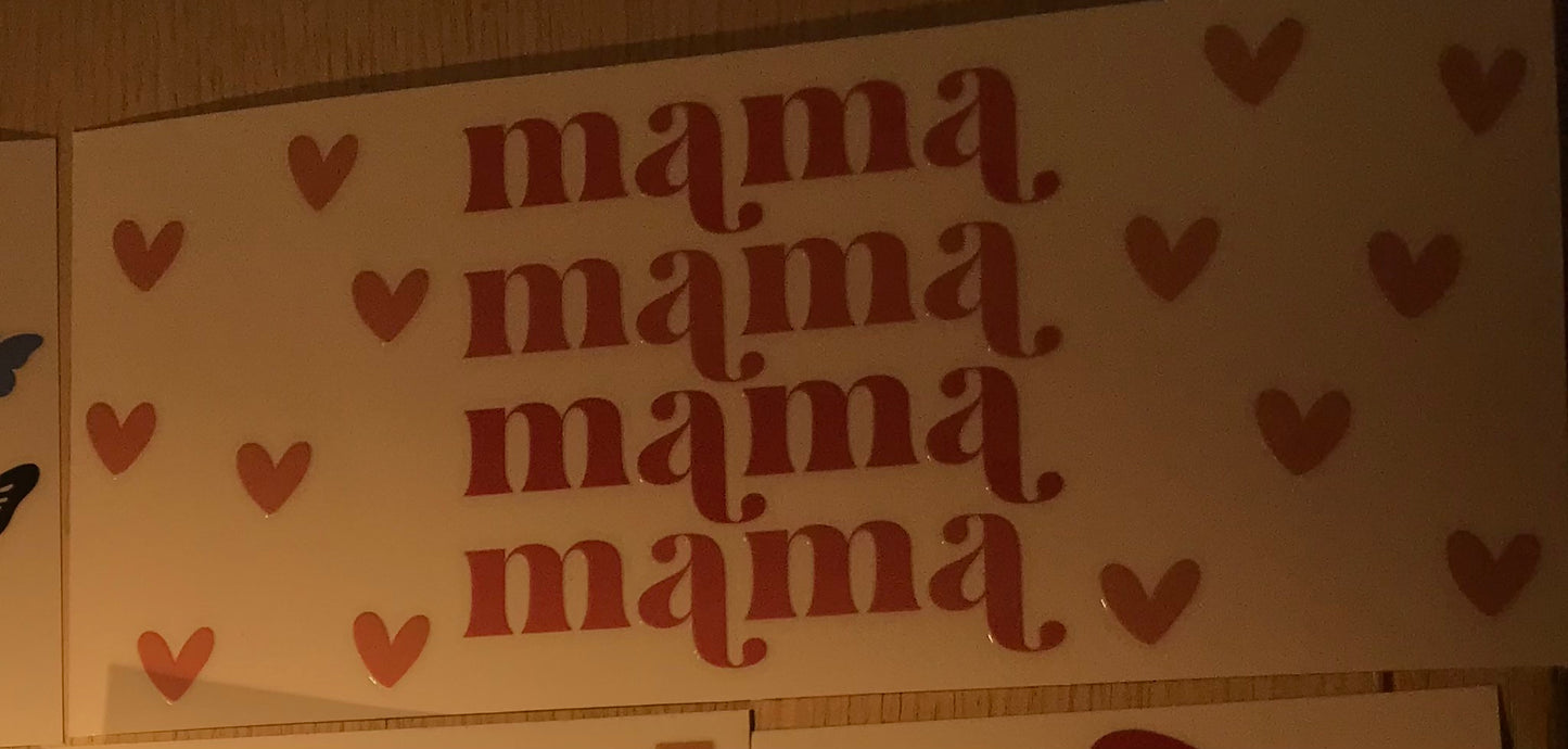 Pink MAMA with hearts Decal wrap