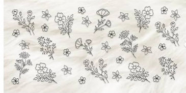 Black Flowers Decal Wrap #11 (can be cut up)