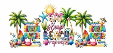 Eat Sleep Beach Repeat Decal Wrap