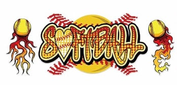 Softball w Flame Decal Wrap