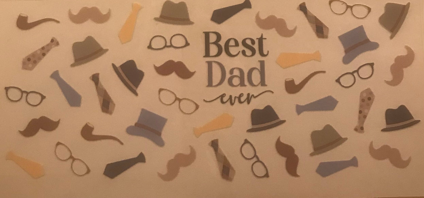 Best Dad Mustaches, Hats, Ties etc. Decal Wrap