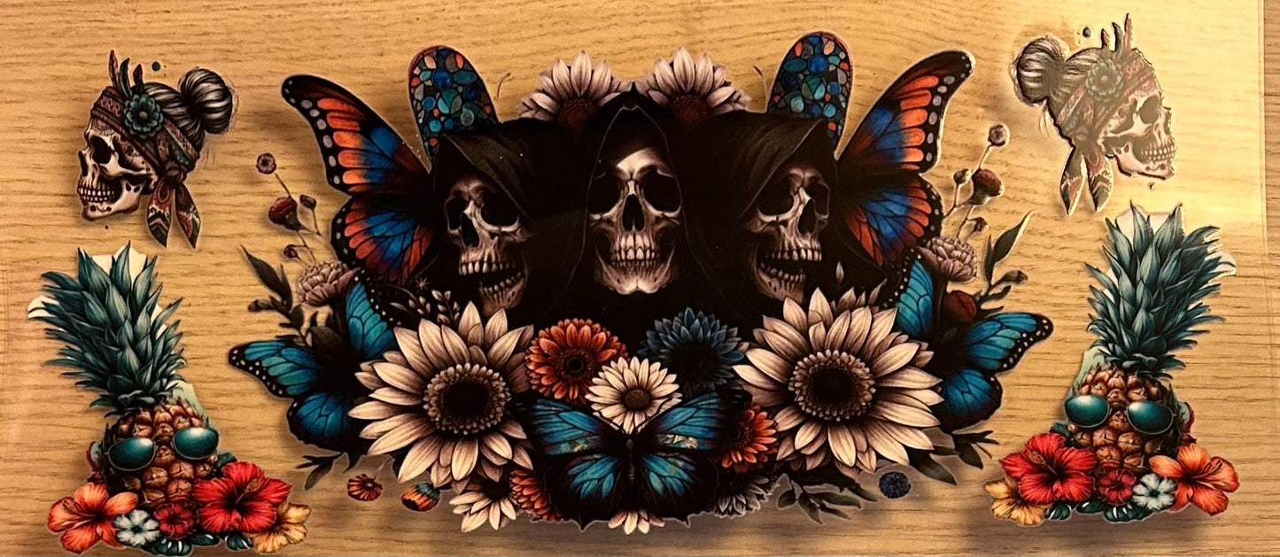 Skull Butterfly Decal Wrap