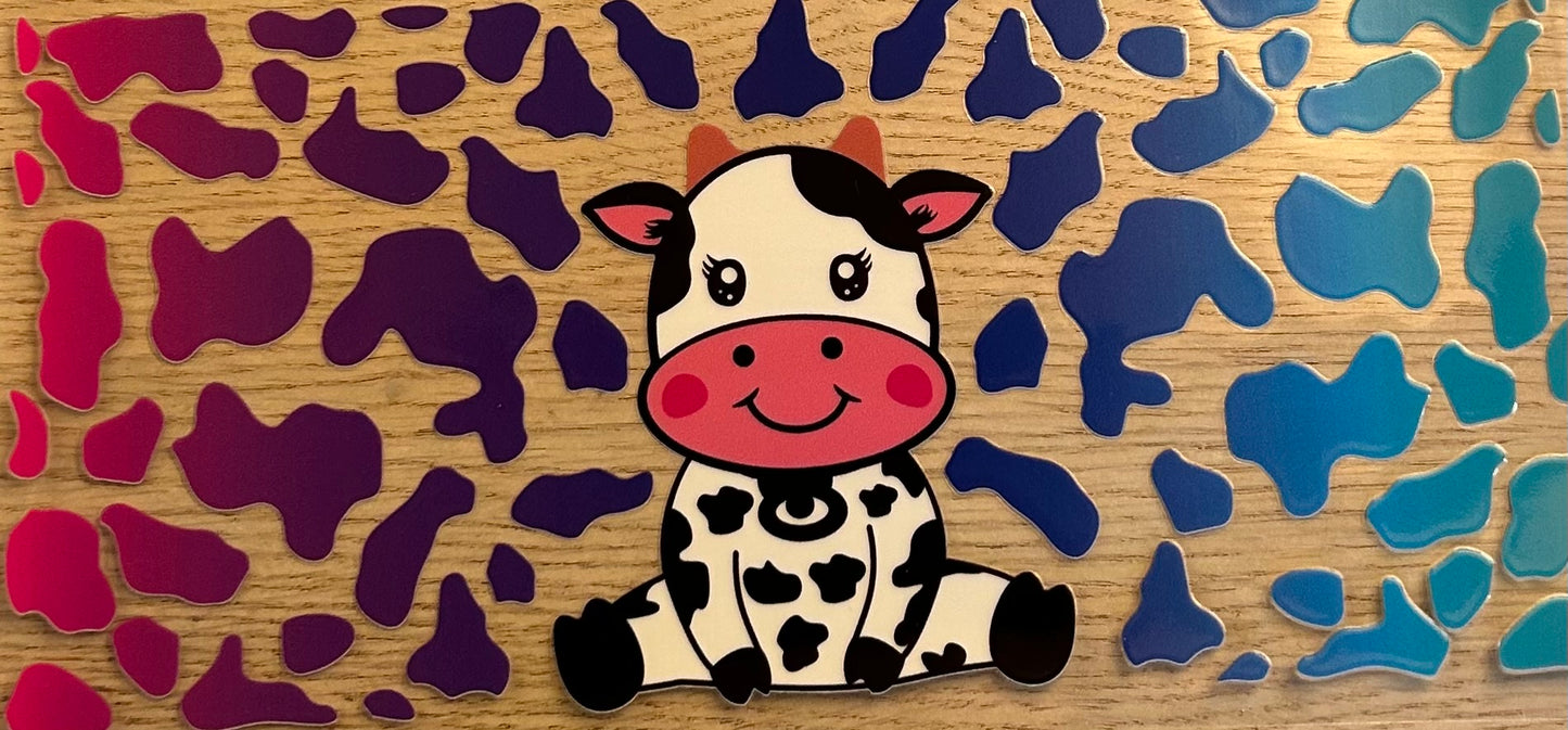 Cow w Cheetah print Decal Wrap