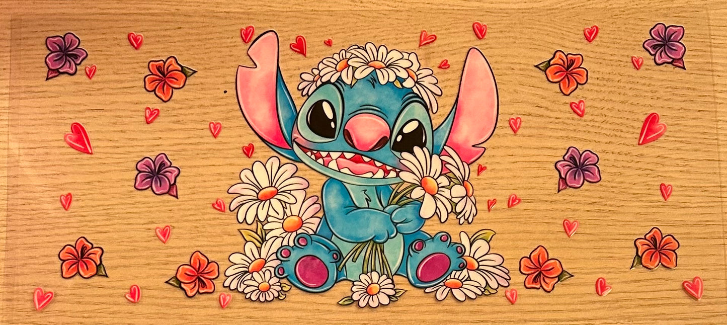 Stitch with White Daisies Decal Wrap