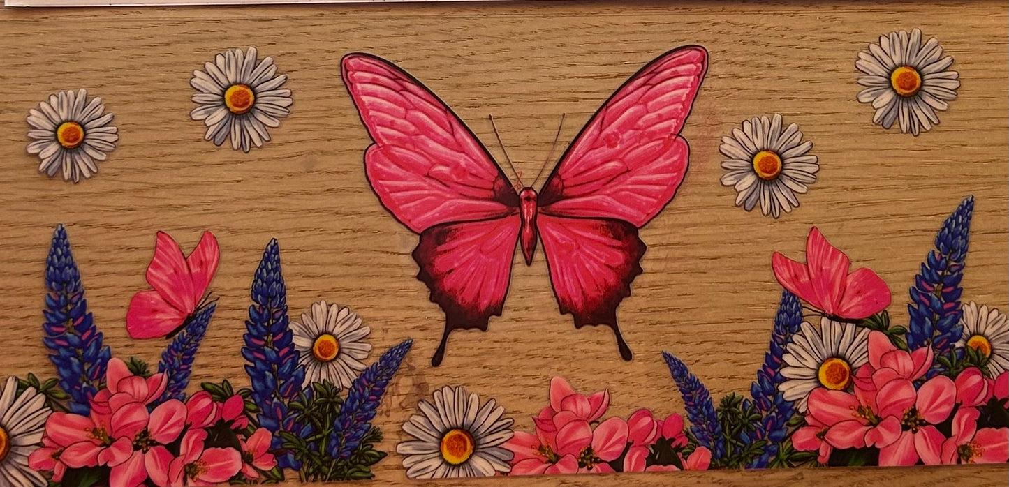 Pink Butterfly Decal Wrap