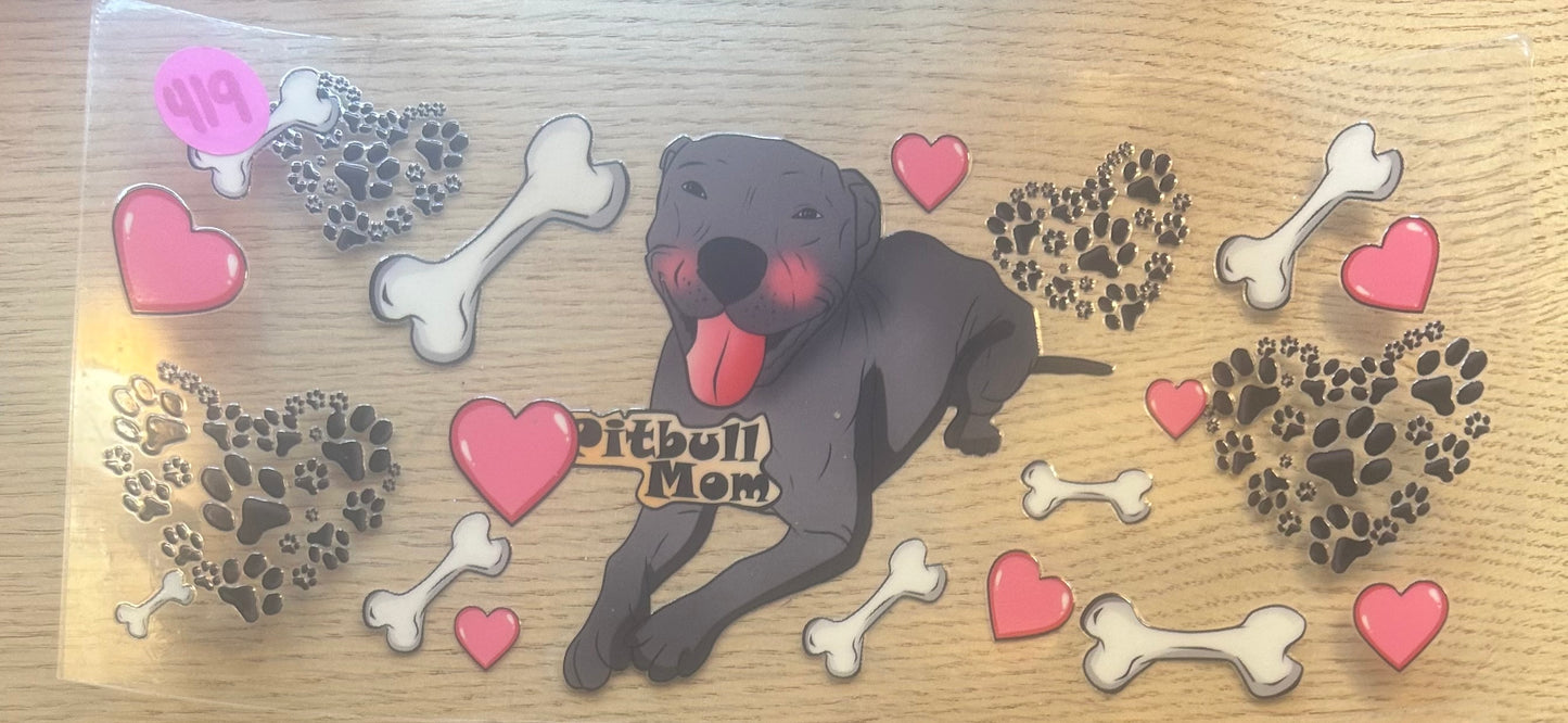 Pitbull Mom Decal Wrap