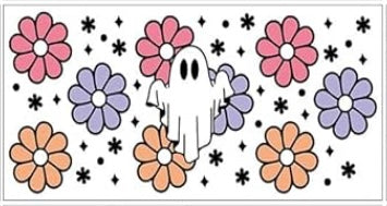 Ghost and Flowers Decal