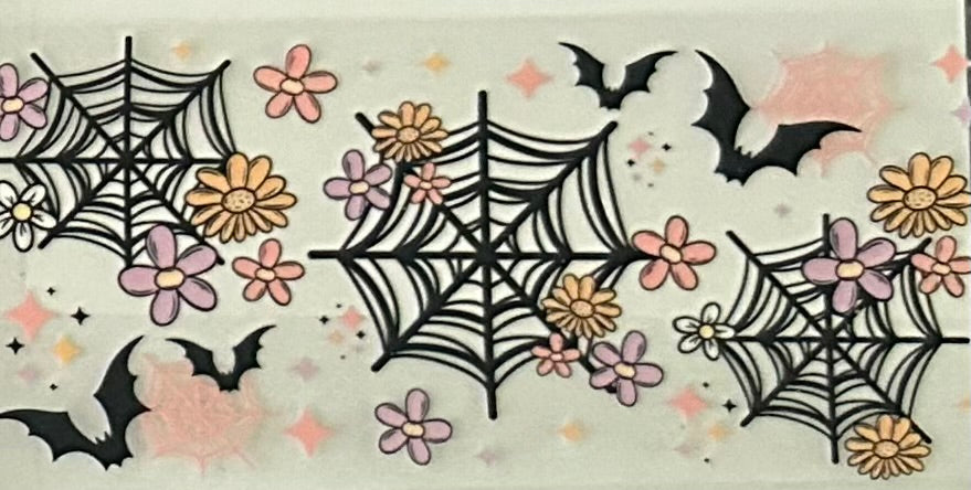 Spiderweb, Bats & Flowers