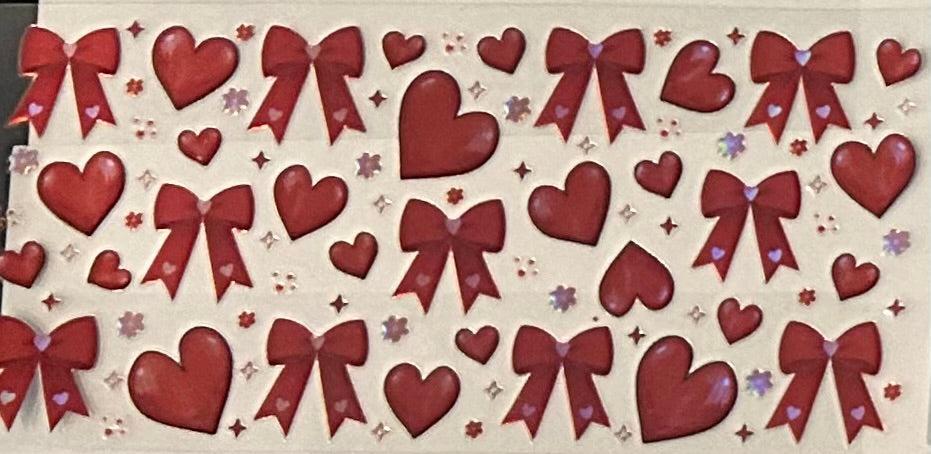 Holographic Red Hearts & Bows