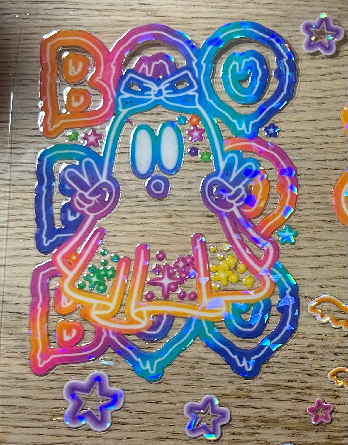 Ghost with bow and peace signs