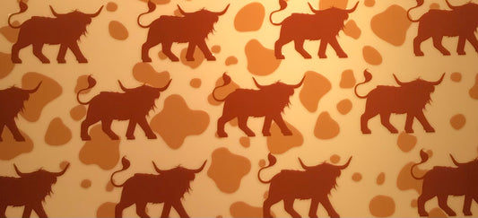 Brown cow with brown cow prints Decal wrap