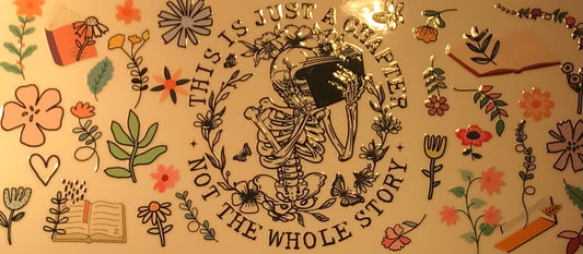 Skull and books 'This is just a chapter' Decal wrap