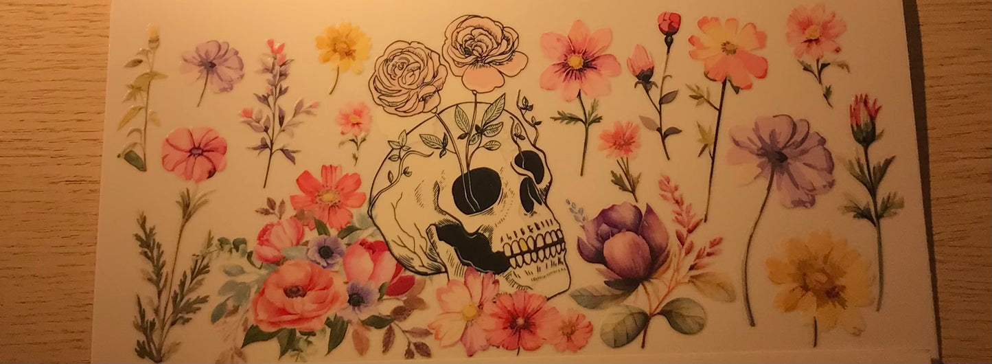 Skull with flowers Decal wrap
