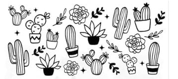 Black Cactus and Succulents Decal Wrap