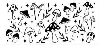 Black Mushrooms Decal Wrap