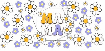 Mama w sunflowers and lavender flowers Decal Wrap