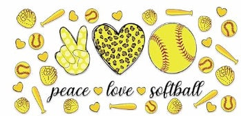 Peace Love Softball Decal Wrap