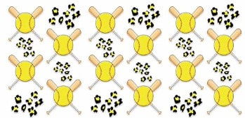 Softball w bats and Cheetah Print Decal Wrap