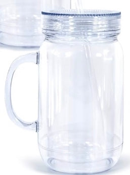 20 oz Acrylic Snow globe Mason Jars