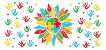 Autism Flower Decal Wrap