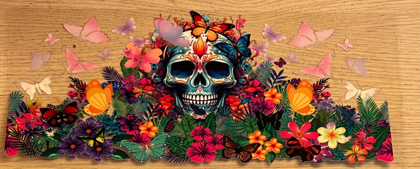 Skull with Butterflies Decal Wrap