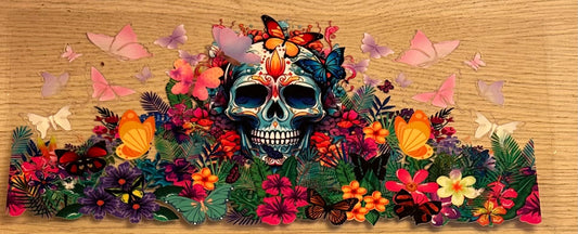 Skull with Butterflies Decal Wrap