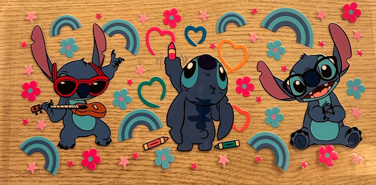 Stitch Rainbows and hearts Decal Wrap