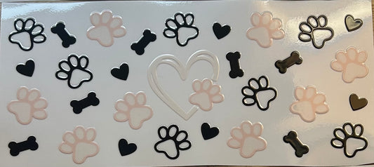 Dog Paws and Bones Decal Wrap