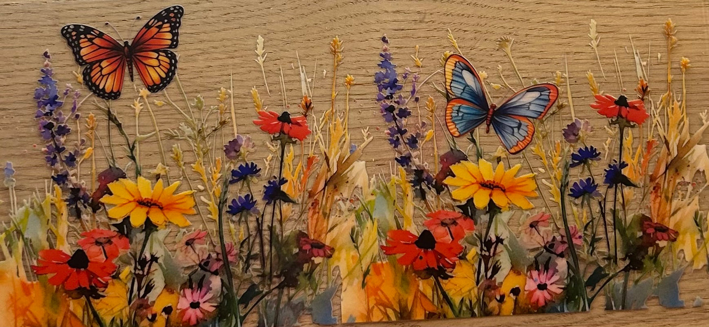 Butterfly and Flowers Decal Wrap