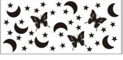 Moons Stars and butterfly Decal Wrap