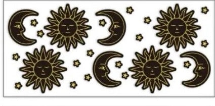 Black w Gold Trimming Suns and Moons