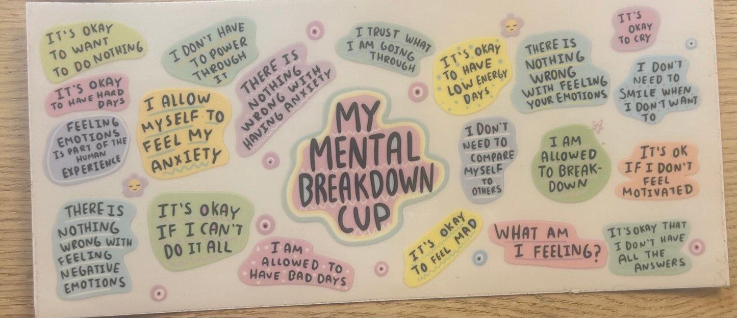 Mental Breakdown Cup 2 Decal Wrap