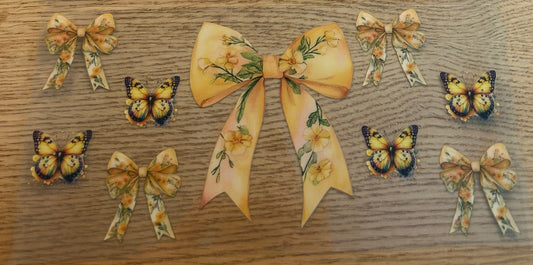 Yellow Bows and Butterflies Decal Wrap