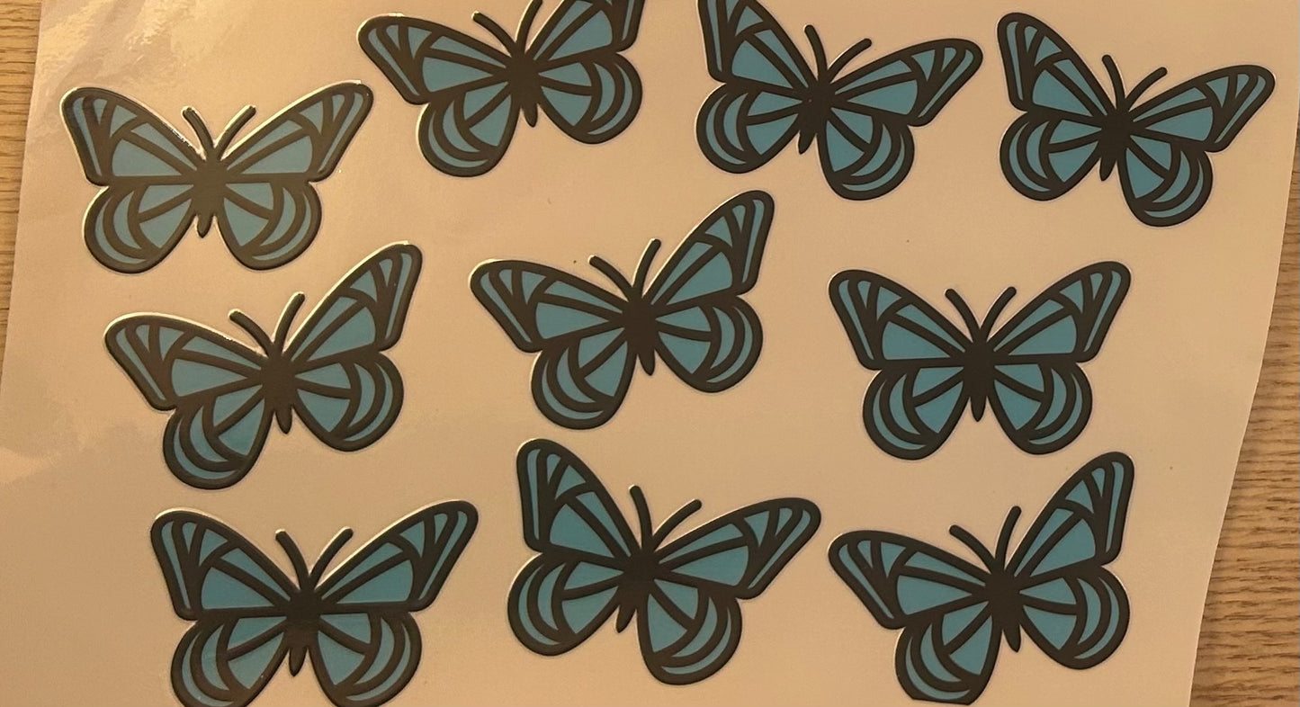 Blue butterflies decal