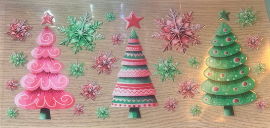 Christmas Trees pink and green