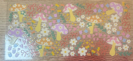 Pastel Mushrooms and Flowers