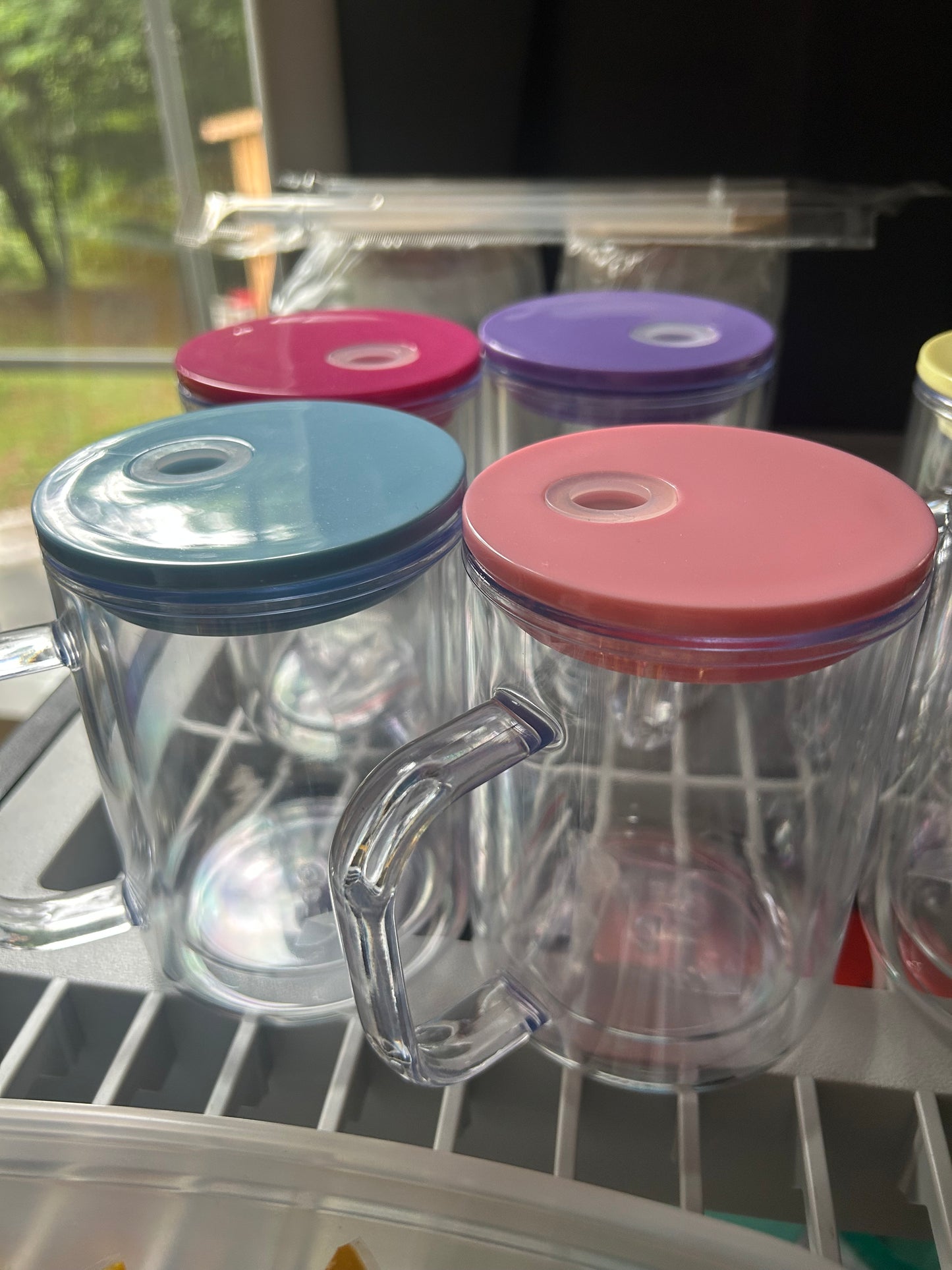 Acrylic Snow Globe Mugs with handle