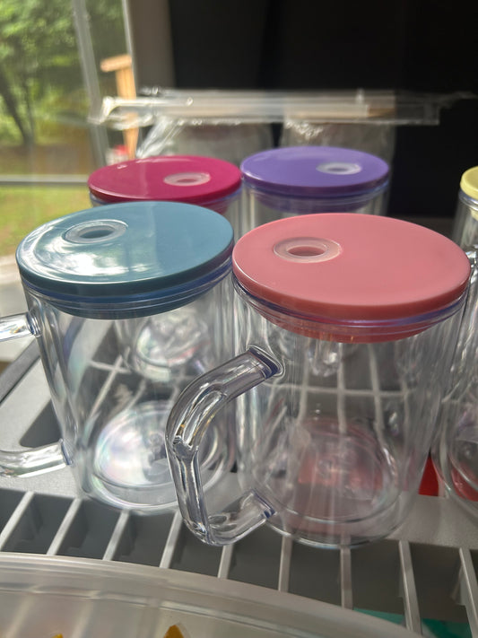 Acrylic Snow Globe Mugs with handle