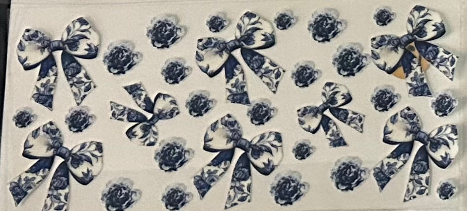 Blue & White Flower Bows