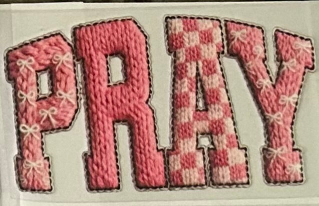 Pray embroidered
