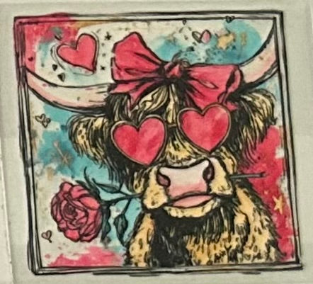 Cute cow with Heart glasses