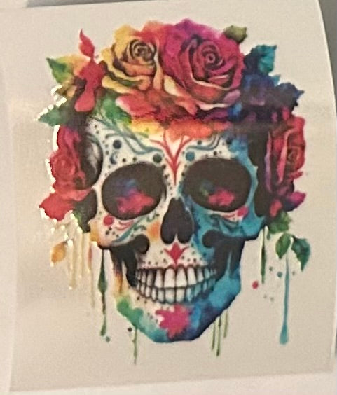 Colorful Skull with Roses