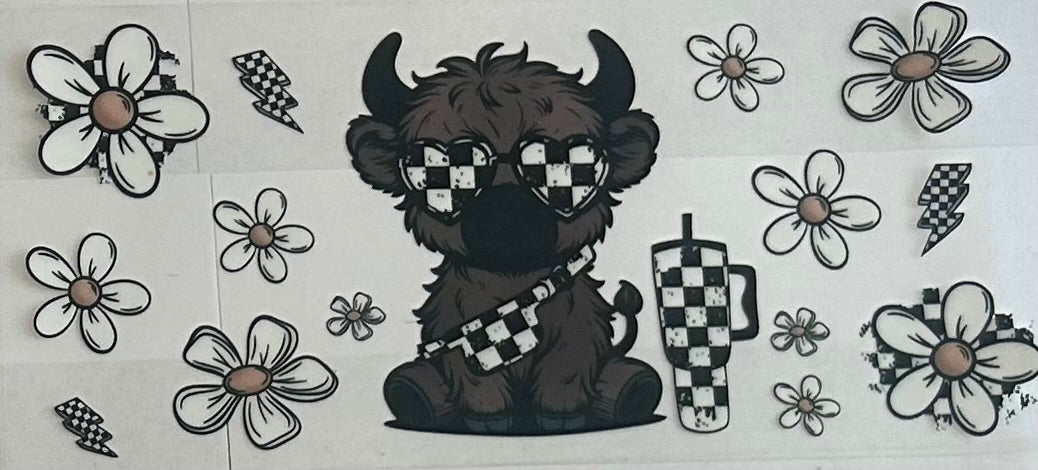Cow with checkered glasses